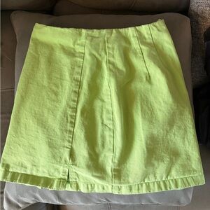 J Galt Lime Green A-Line Mini Skirt